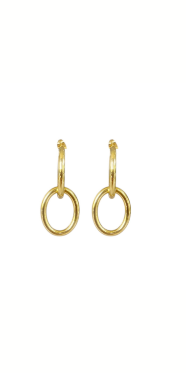 Aretes Eslabón Oval Doble
