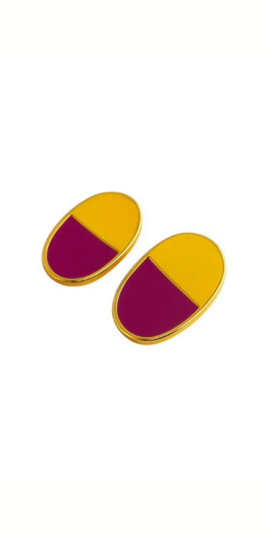 Aretes Medio Oval con Piedra