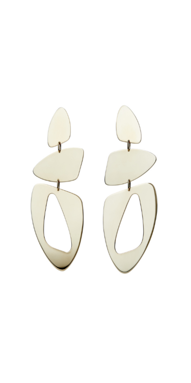 Aretes Amorfo Canalado Triple